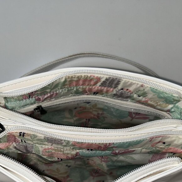 Lug Double Dip Satin Luxe VL Crossbody Bag Metallic Diamond White - Picture 8 of 11